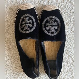 Tory Burch Navy Espadrille Flats
